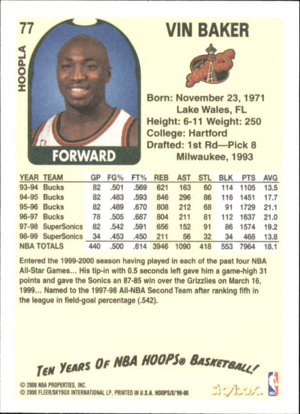 1999-00 Hoops Basketball Decade Hoopla Singles - You Choose - Photo 82 sur 191