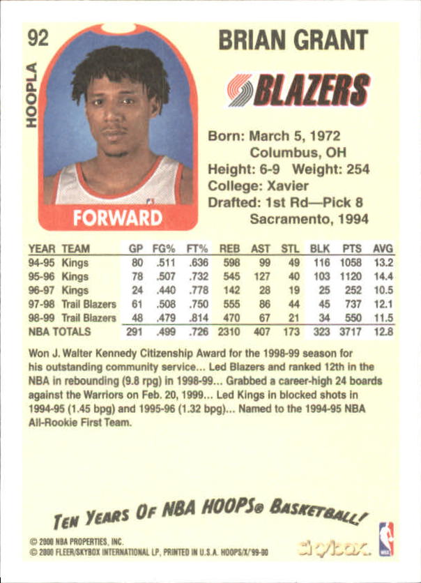 1999-00 Hoops Basketball Decade Hoopla Singles - You Choose - Photo 100 sur 191