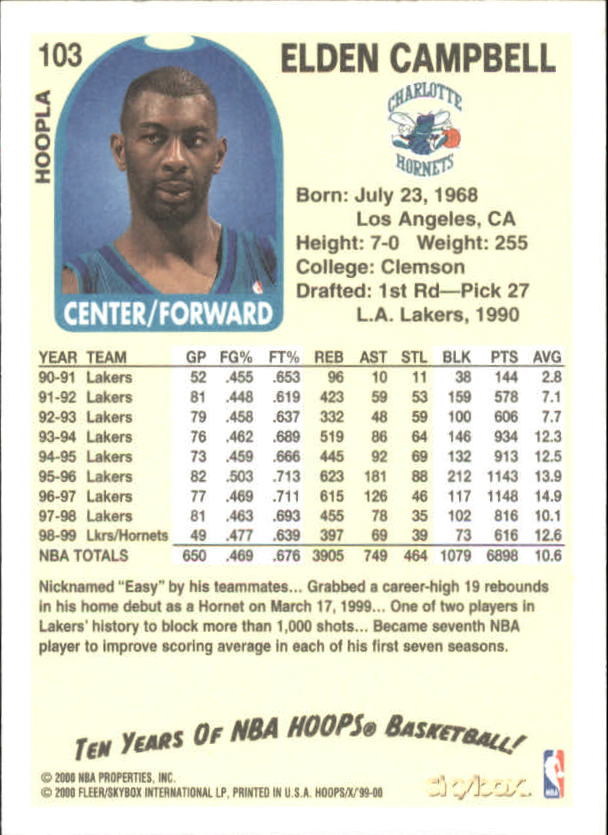 1999-00 Hoops Basketball Decade Hoopla Singles - You Choose - Photo 116 sur 191