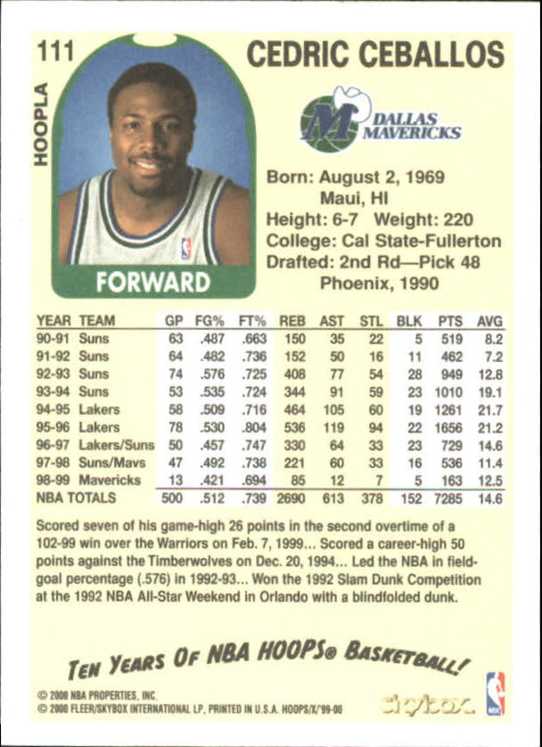 1999-00 Hoops Basketball Decade Hoopla Singles - You Choose - Photo 126 sur 191