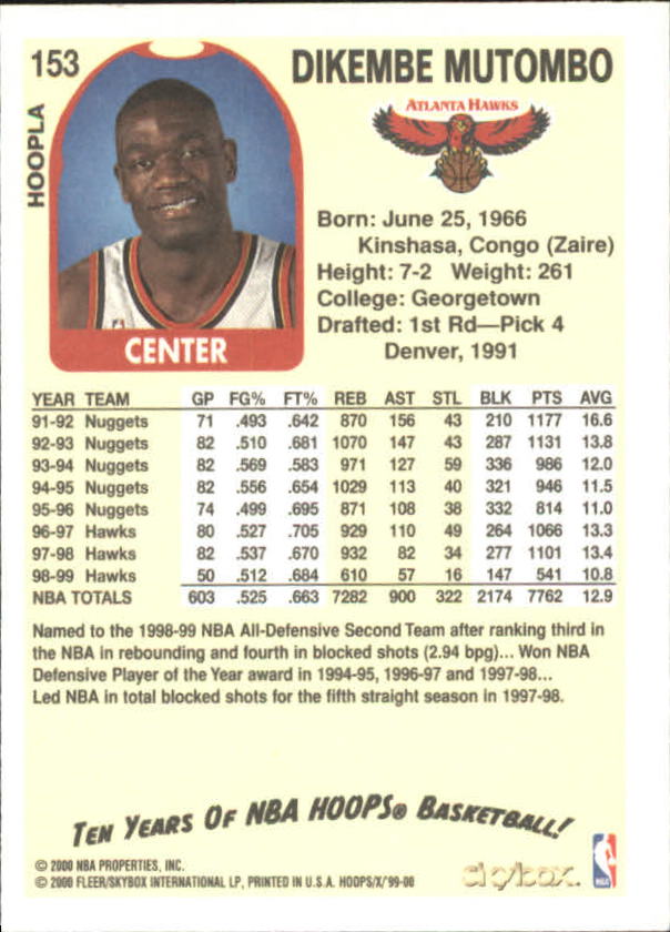 1999-00 Hoops Basketball Decade Hoopla Singles - You Choose - Photo 163 sur 191