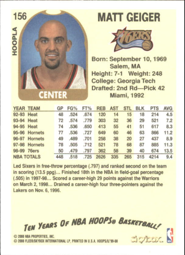 1999-00 Hoops Basketball Decade Hoopla Singles - You Choose - Photo 165 sur 191