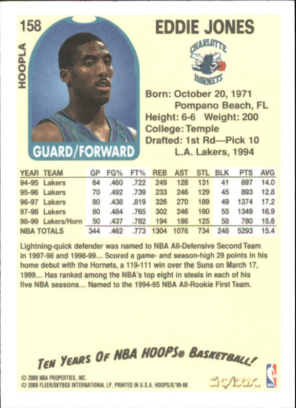 1999-00 Hoops Basketball Decade Hoopla Singles - You Choose - Photo 169 sur 191