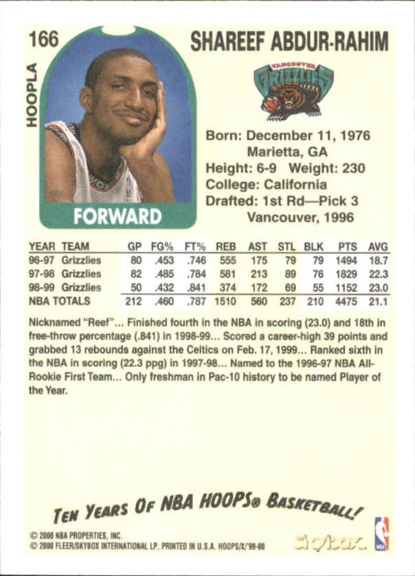 1999-00 Hoops Basketball Decade Hoopla Singles - You Choose - Photo 175 sur 191