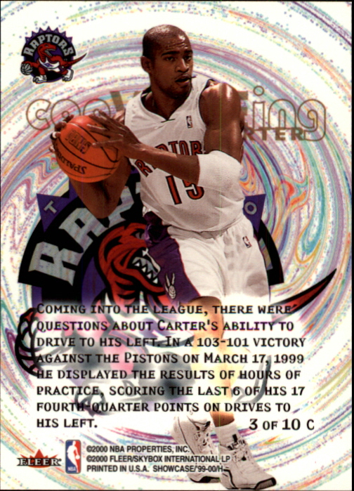 1999-00 Flair Showcase ConVINCEing #C3 Vince Carter back image