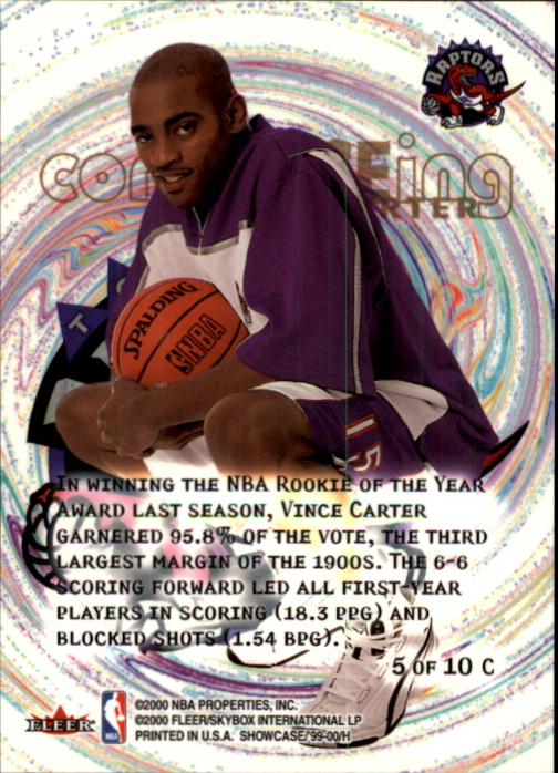 1999-00 Flair Showcase ConVINCEing #C5 Vince Carter back image