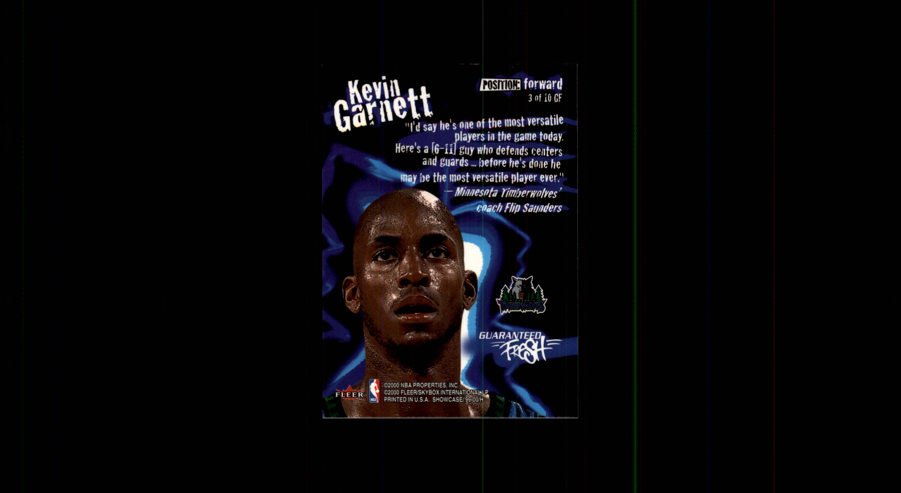 1999-00 Flair Showcase Guaranteed Fresh #GF3 Kevin Garnett back image