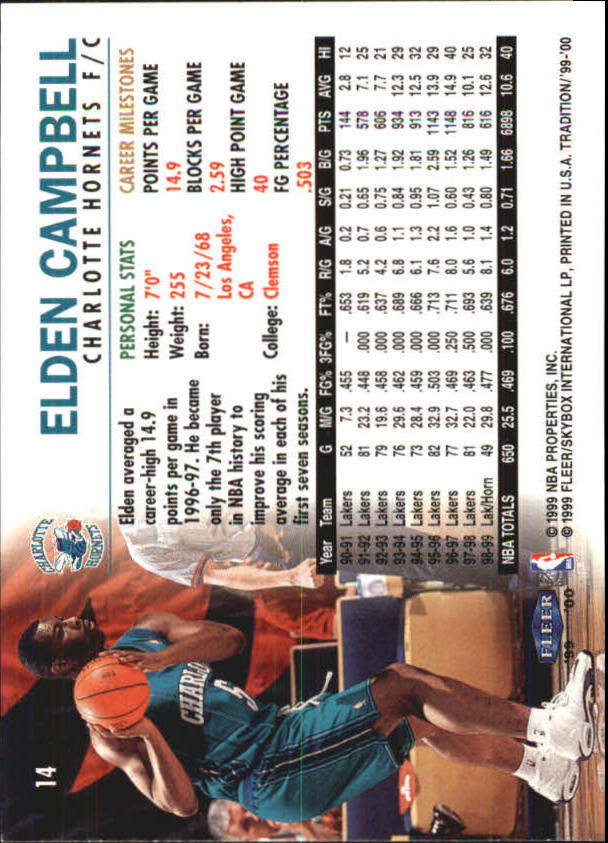 A8134- 1999-00 Fleer Basketball #s 1-220 +Rookies -You Pick- 15+ FREE US SHIP - Picture 9 of 233