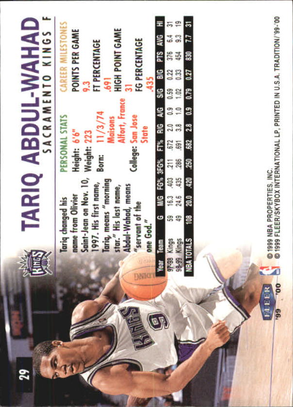 A8134- 1999-00 Fleer Basketball #s 1-220 +Rookies -You Pick- 15+ FREE US SHIP - Picture 31 of 233