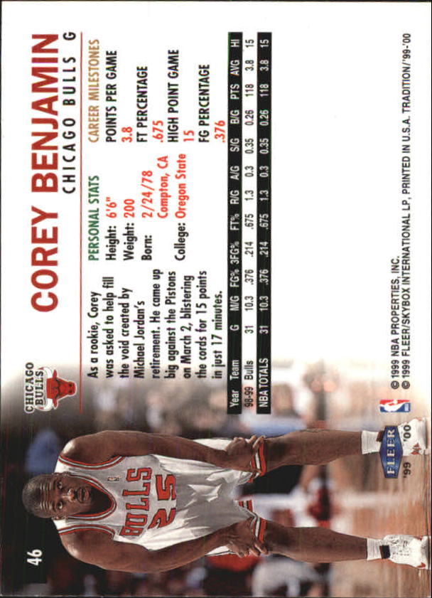 A8134- 1999-00 Fleer Basketball #s 1-220 +Rookies -You Pick- 15+ FREE US SHIP - Picture 45 of 233