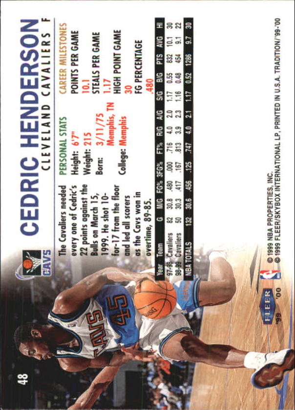 A8134- 1999-00 Fleer Basketball #s 1-220 +Rookies -You Pick- 15+ FREE US SHIP - Picture 49 of 233
