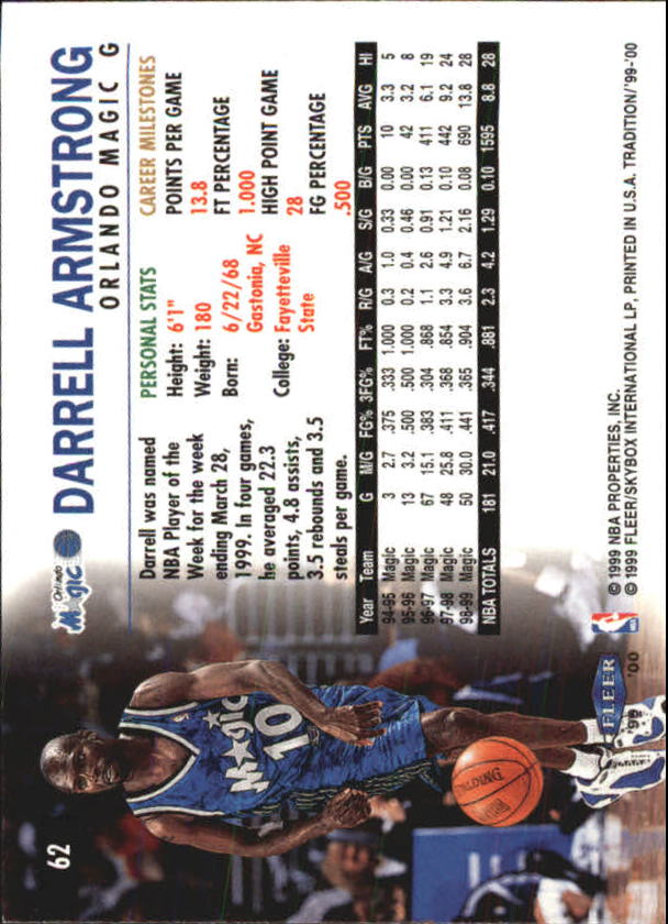 A8134- 1999-00 Fleer Basketball #s 1-220 +Rookies -You Pick- 15+ FREE US SHIP - Picture 63 of 233