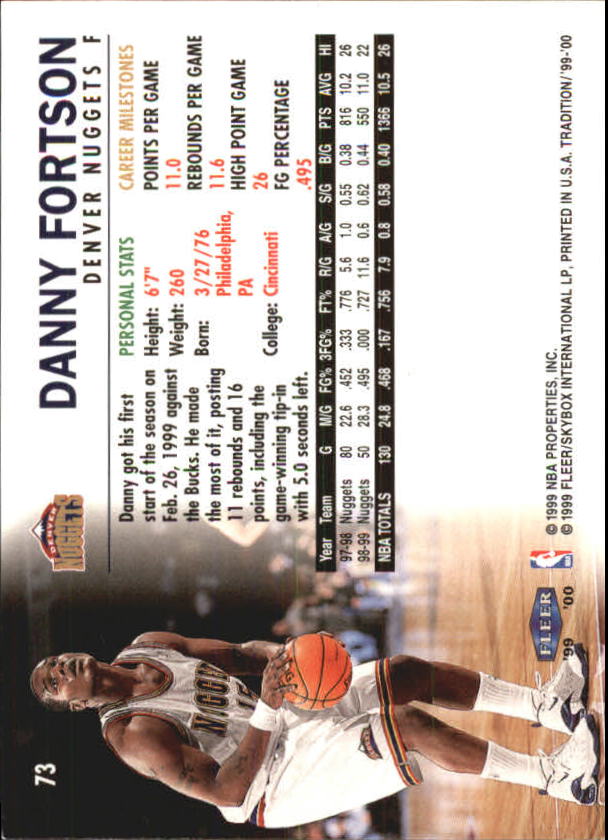A8134- 1999-00 Fleer Basketball #s 1-220 +Rookies -You Pick- 15+ FREE US SHIP - Picture 75 of 233