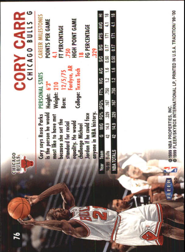 A8134- 1999-00 Fleer Basketball #s 1-220 +Rookies -You Pick- 15+ FREE US SHIP - Picture 77 of 233