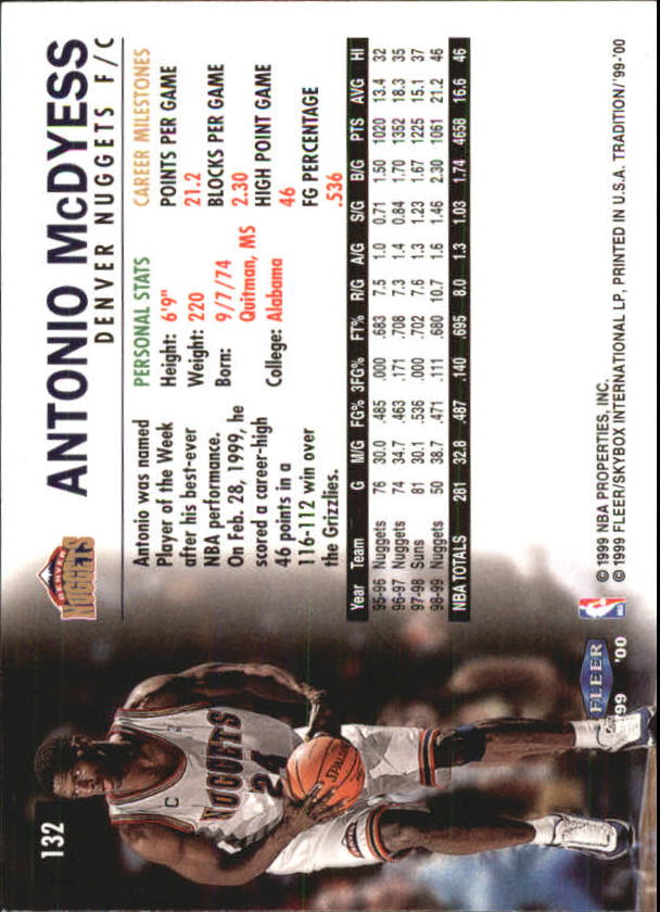 A8134- 1999-00 Fleer Basketball #s 1-220 +Rookies -You Pick- 15+ FREE US SHIP - Picture 143 of 233