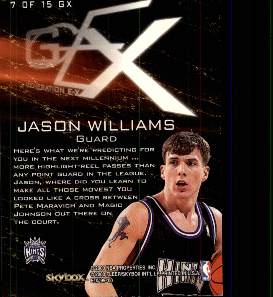 1999-00 E-X Generation E-X #GX7 Jason Williams back image