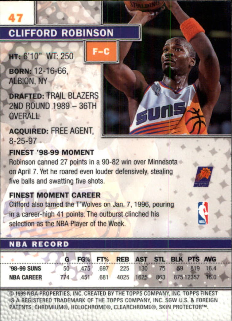 1999-00 Finest #47 Clifford Robinson back image