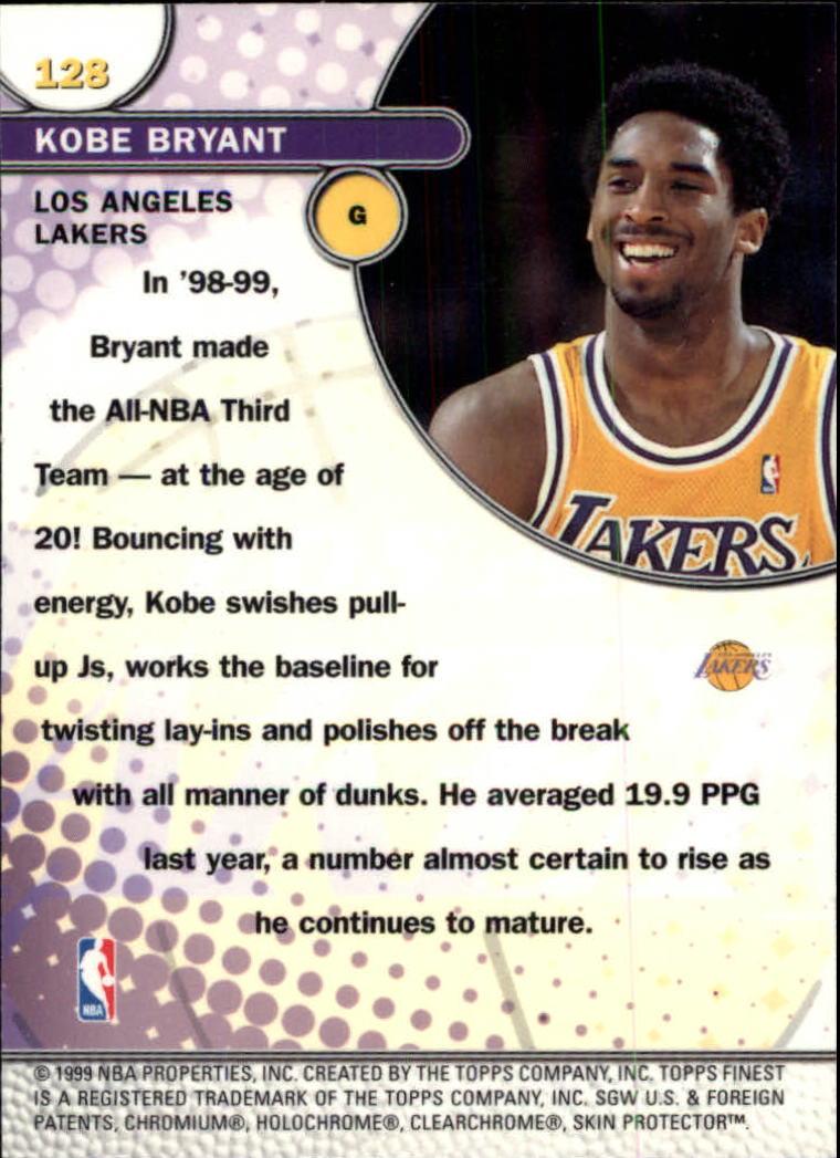 1999-00 Finest #128 Kobe Bryant SEN back image