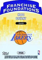 1999-00 Bowman's Best Franchise Foundations #FF5 Kobe Bryant back image