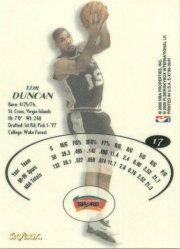 1999-00 E-X #17 Tim Duncan back image
