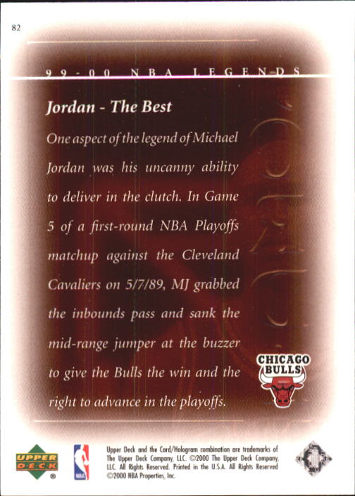 2000 Upper Deck Century Legends #82 Michael Jordan TB back image