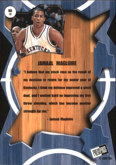 2000 Press Pass Breakaway #BA17 Jamaal Magloire back image