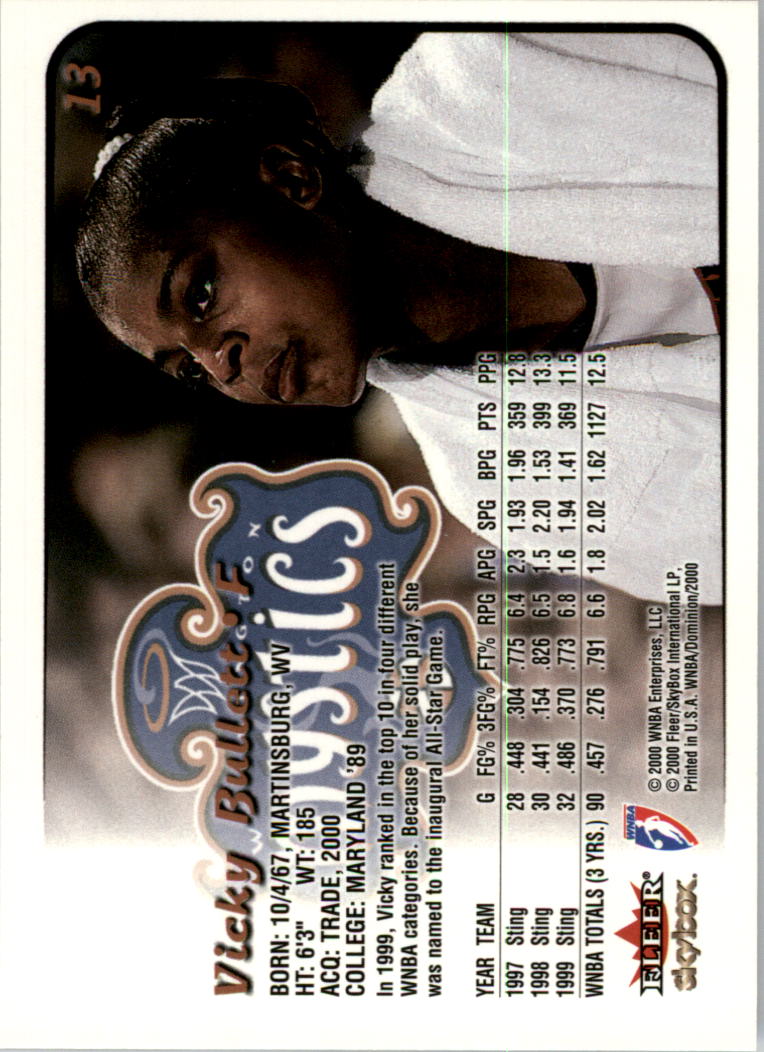 A3865- 2000 SkyBox Dominion WNBA Bk 1-156 +Inserts -You Pick- 15+ FREE US SHIP - Picture 27 of 331