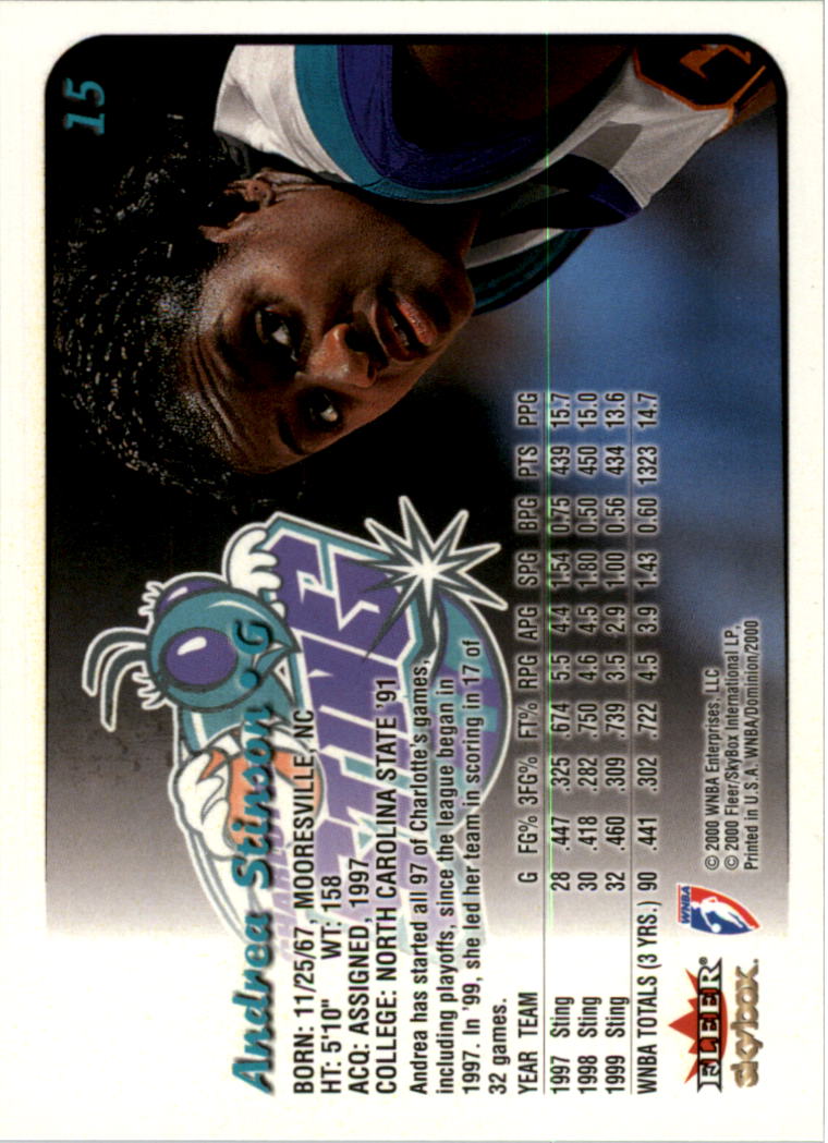 A3865- 2000 SkyBox Dominion WNBA Bk 1-156 +Inserts -You Pick- 15+ FREE US SHIP - Picture 29 of 331
