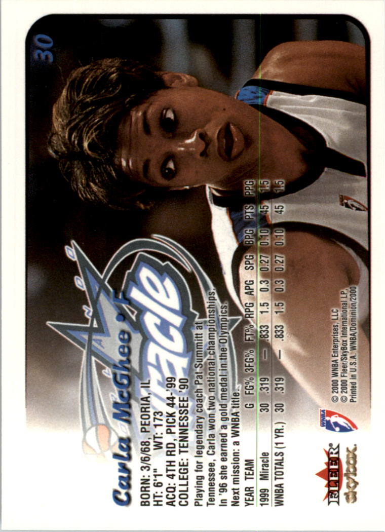 A3865- 2000 SkyBox Dominion WNBA Bk 1-156 +Inserts -You Pick- 15+ FREE US SHIP - Picture 57 of 331