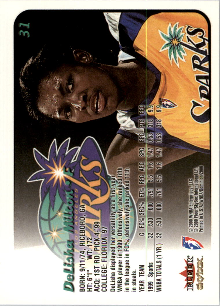 A3865- 2000 SkyBox Dominion WNBA Bk 1-156 +Inserts -You Pick- 15+ FREE US SHIP - Picture 59 of 331