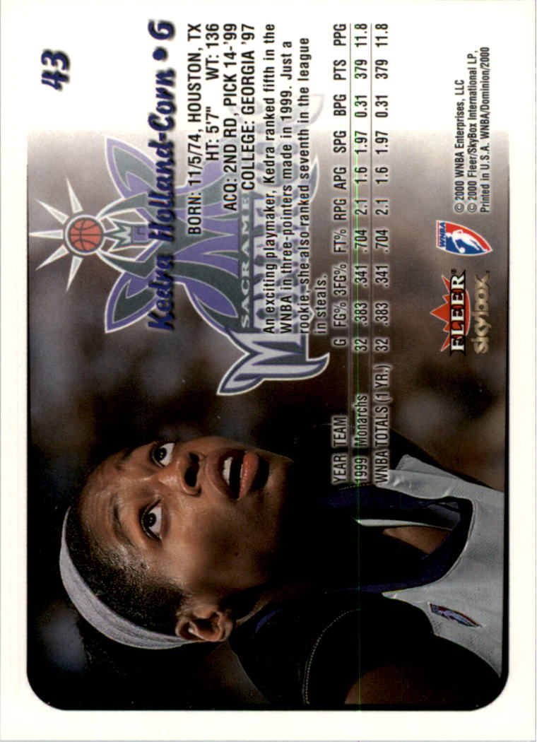 A3865- 2000 SkyBox Dominion WNBA Bk 1-156 +Inserts -You Pick- 15+ FREE US SHIP - Picture 83 of 331