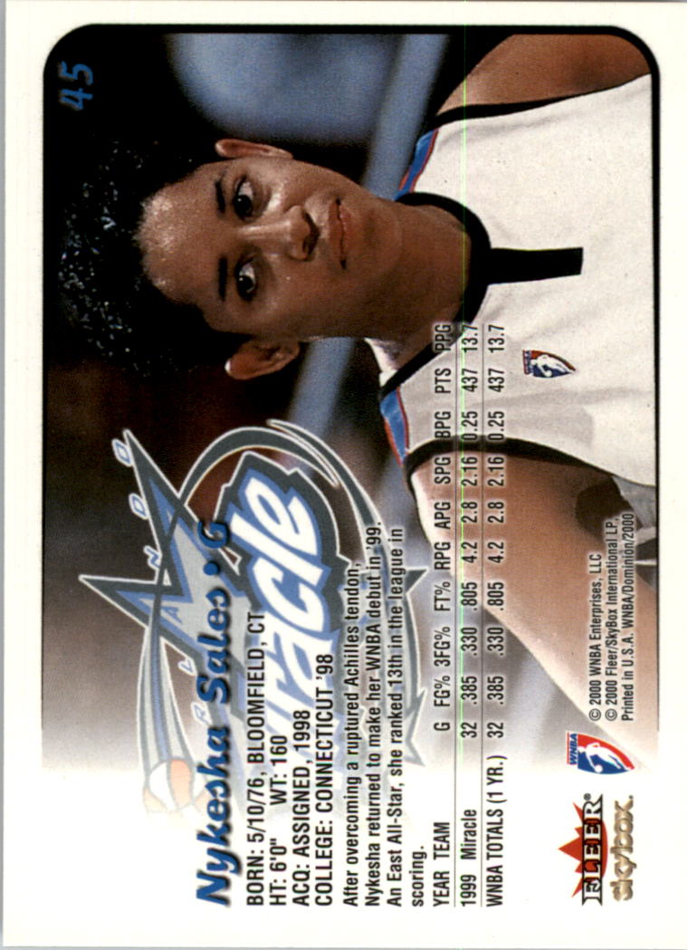 A3865- 2000 SkyBox Dominion WNBA Bk 1-156 +Inserts -You Pick- 15+ FREE US SHIP - Picture 87 of 331