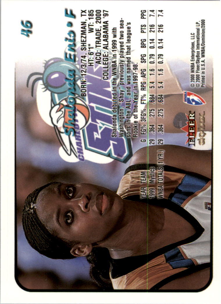 A3865- 2000 SkyBox Dominion WNBA Bk 1-156 +Inserts -You Pick- 15+ FREE US SHIP - Picture 89 of 331
