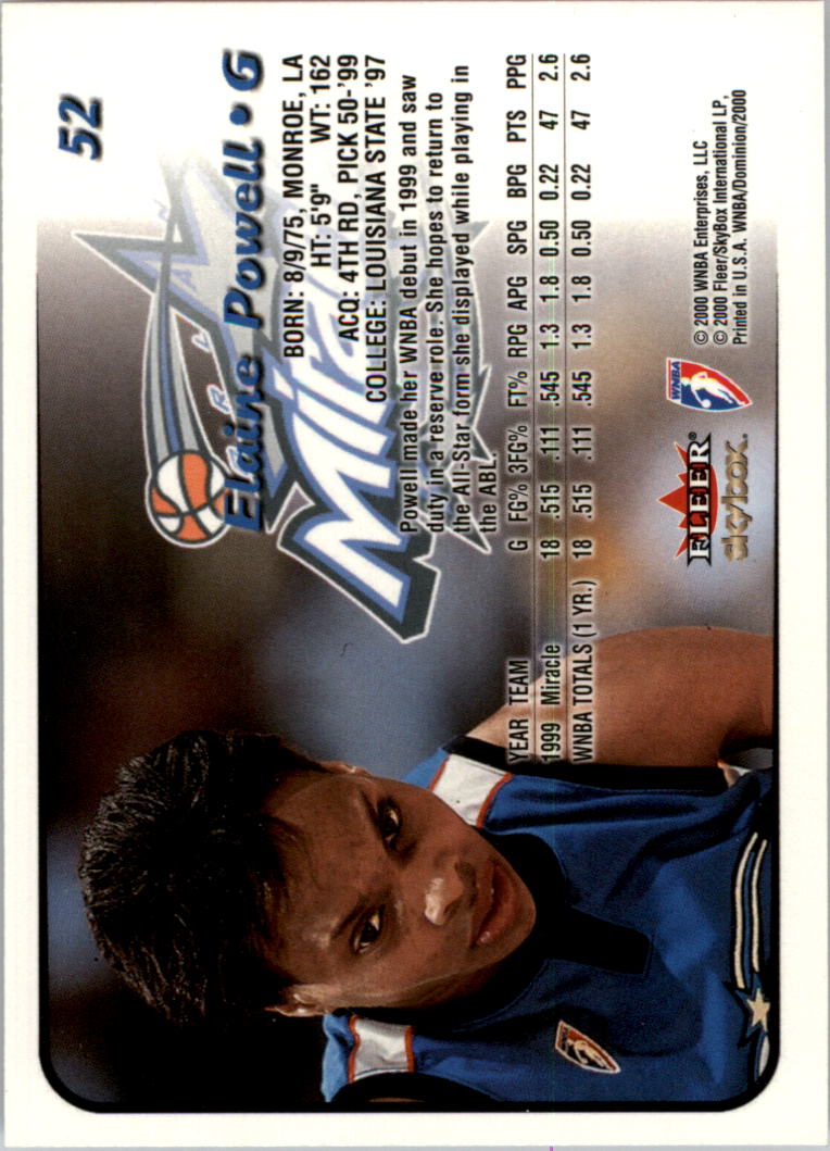 A3865- 2000 SkyBox Dominion WNBA Bk 1-156 +Inserts -You Pick- 15+ FREE US SHIP - Picture 101 of 331