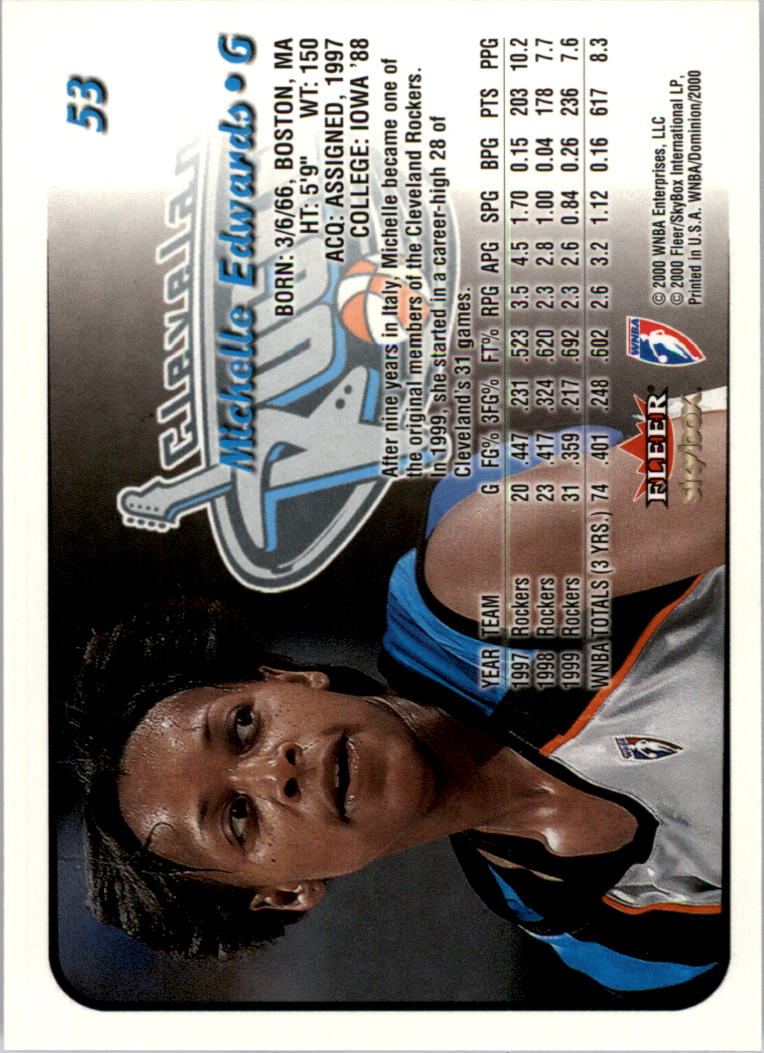 A3865- 2000 SkyBox Dominion WNBA Bk 1-156 +Inserts -You Pick- 15+ FREE US SHIP - Picture 103 of 331