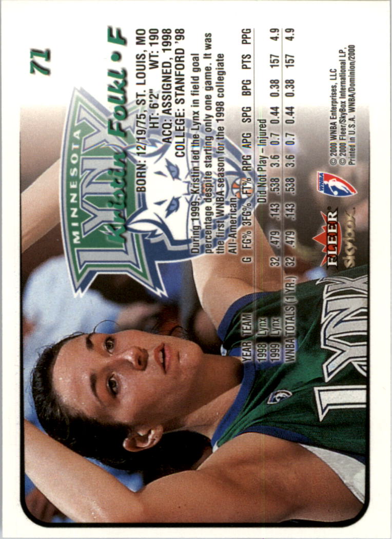 A3865- 2000 SkyBox Dominion WNBA Bk 1-156 +Inserts -You Pick- 15+ FREE US SHIP - Picture 139 of 331