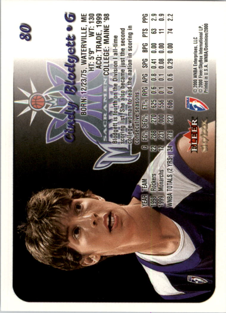 A3865- 2000 SkyBox Dominion WNBA Bk 1-156 +Inserts -You Pick- 15+ FREE US SHIP - Picture 155 of 331