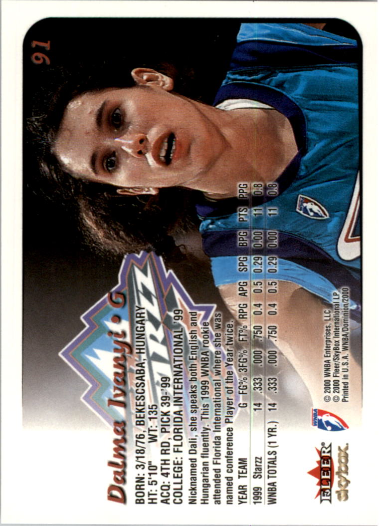 A3865- 2000 SkyBox Dominion WNBA Bk 1-156 +Inserts -You Pick- 15+ FREE US SHIP - Picture 175 of 331