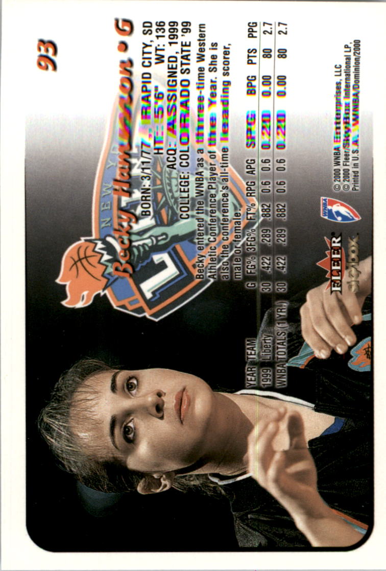 A3865- 2000 SkyBox Dominion WNBA Bk 1-156 +Inserts -You Pick- 15+ FREE US SHIP - Picture 177 of 331