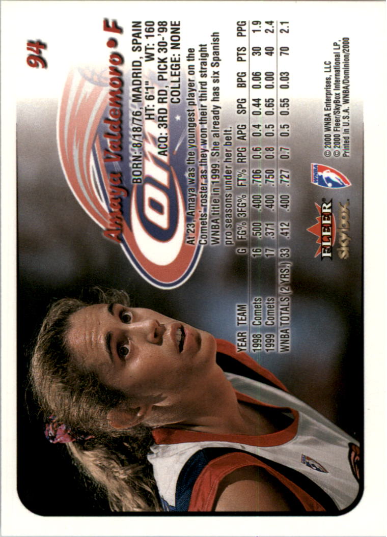 A3865- 2000 SkyBox Dominion WNBA Bk 1-156 +Inserts -You Pick- 15+ FREE US SHIP - Picture 179 of 331
