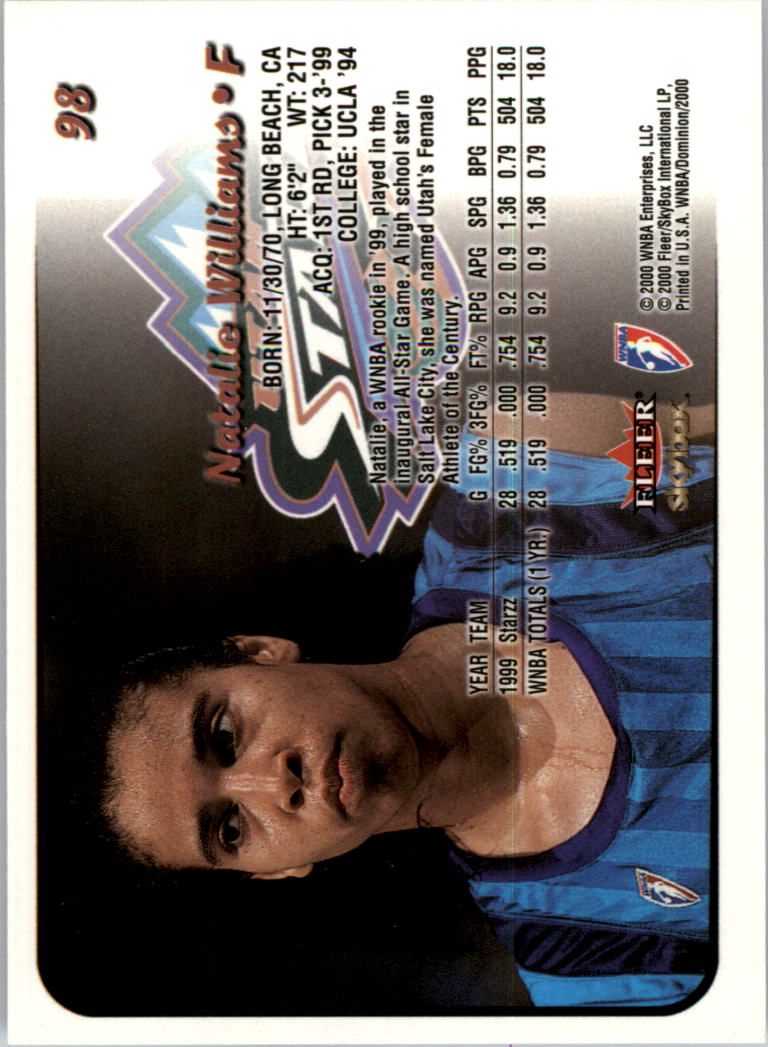 A3865- 2000 SkyBox Dominion WNBA Bk 1-156 +Inserts -You Pick- 15+ FREE US SHIP - Picture 187 of 331