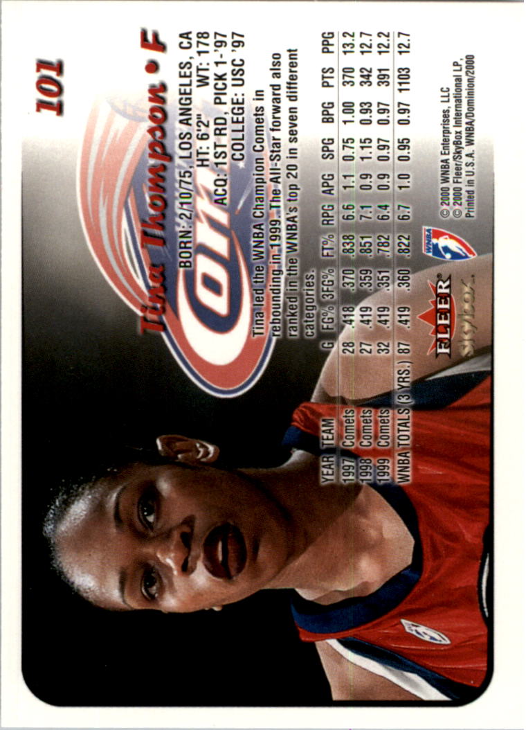 A3865- 2000 SkyBox Dominion WNBA Bk 1-156 +Inserts -You Pick- 15+ FREE US SHIP - Picture 193 of 331