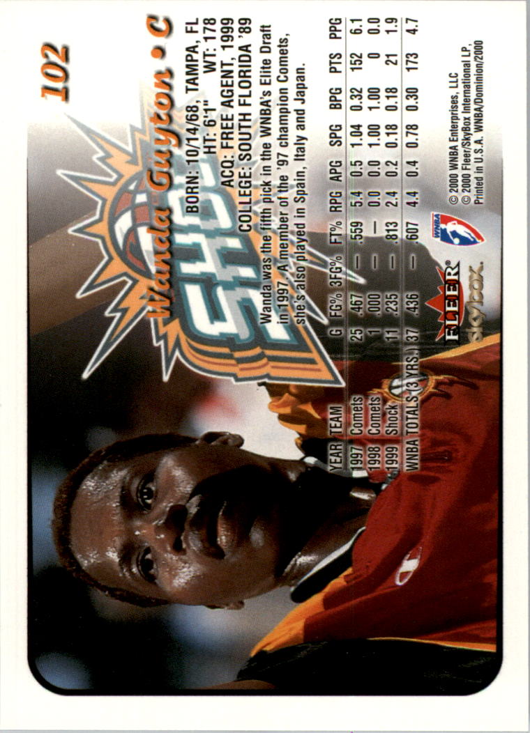 A3865- 2000 SkyBox Dominion WNBA Bk 1-156 +Inserts -You Pick- 15+ FREE US SHIP - Picture 195 of 331
