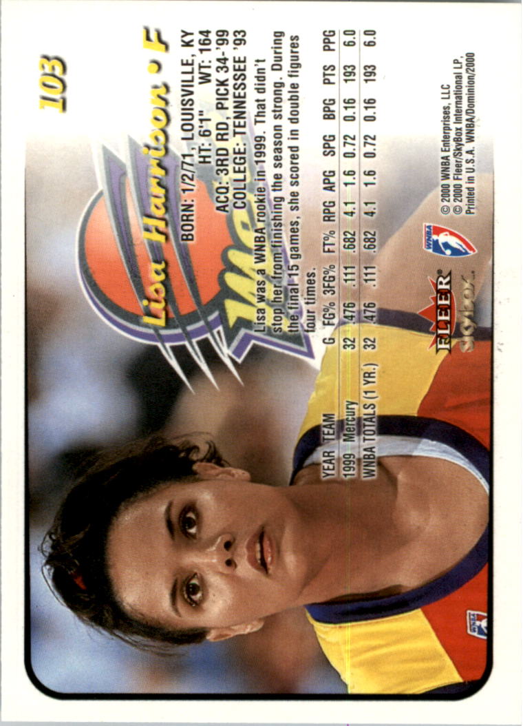 A3865- 2000 SkyBox Dominion WNBA Bk 1-156 +Inserts -You Pick- 15+ FREE US SHIP - Picture 197 of 331