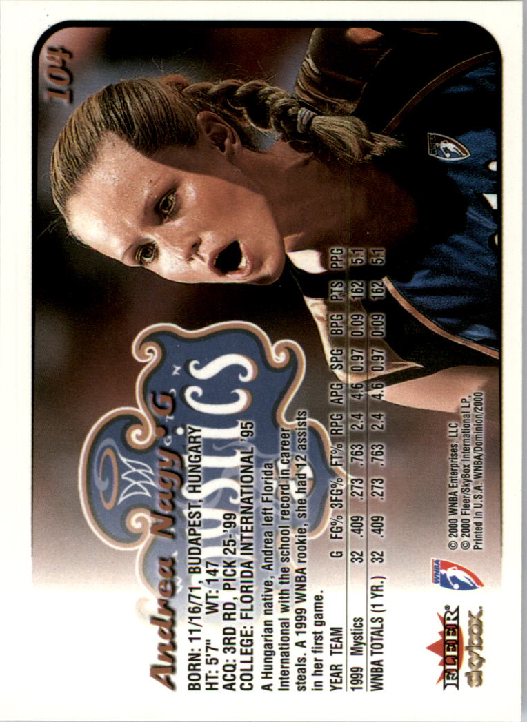 A3865- 2000 SkyBox Dominion WNBA Bk 1-156 +Inserts -You Pick- 15+ FREE US SHIP - Picture 199 of 331