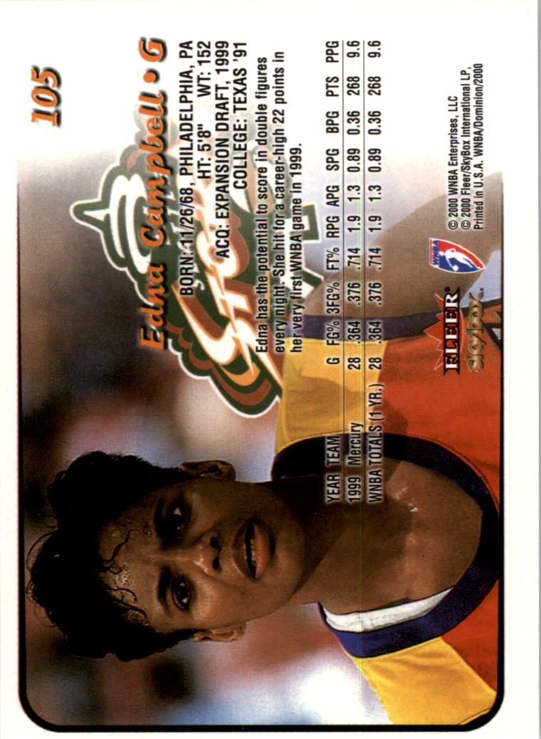 A3865- 2000 SkyBox Dominion WNBA Bk 1-156 +Inserts -You Pick- 15+ FREE US SHIP - Picture 201 of 331