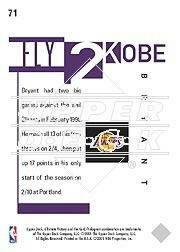 2000-01 Ultimate Victory #71 Kobe Bryant FLY back image