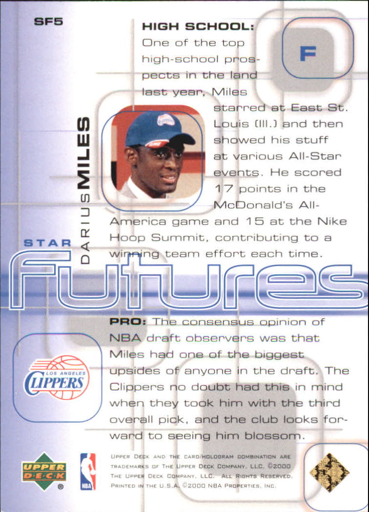 2000-01 UD Pros and Prospects Basketball Star Futures Insert Singles -You Choose - Picture 9 of 18