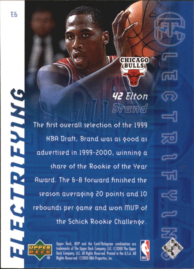 2000-01 Upper Deck MVP Basketball Electrifying Insert Singles - You Choose - Picture 11 of 17