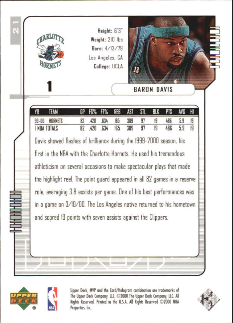 2000-01 Upper Deck MVP Silver Script #22 Elton Brand back image